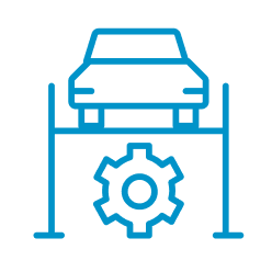 Icon representing maintenance on a car.