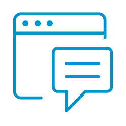 Icon representing comments being raised on a laptop screen.