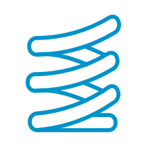 An icon of a stylised coil spring.