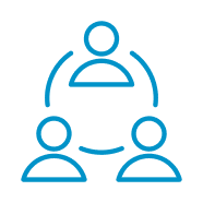 An icon representing a team of people.