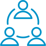 An icon of three people representing a team.