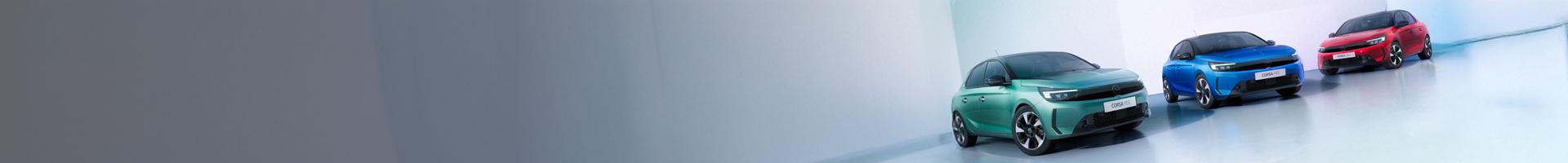 A line up of three cars.