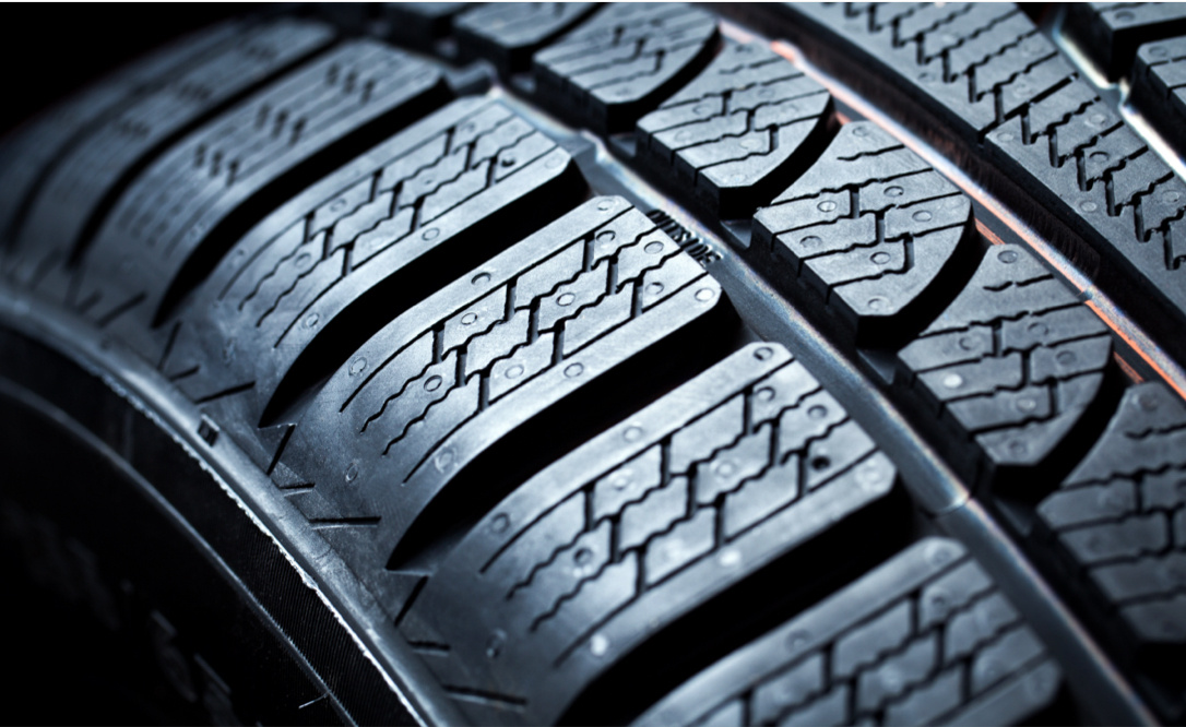 A close up of a tyre.