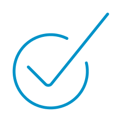 An icon of a tick symbolising completion or success.